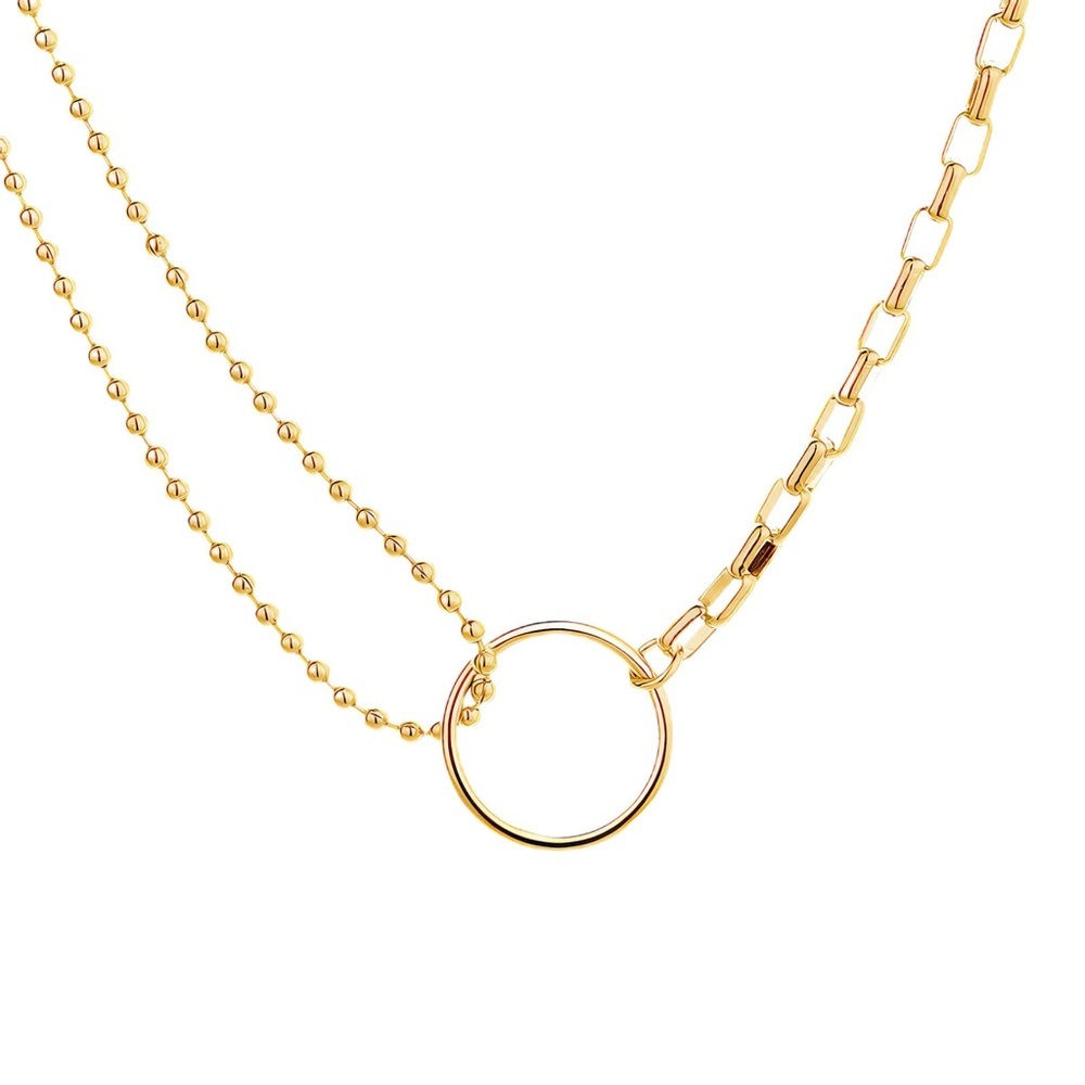 CIRCLE" NECKLACE, 18K GOLD PLATED STEEL - Picture 2 of 4
